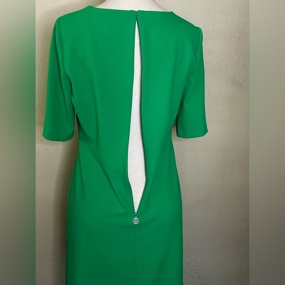 Tommy Hilfiger Women's Button-Sleeve Scuba Dress Green size 10. - Picture 7 of 9